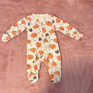Cozy Pumpkin Print Kids Footie